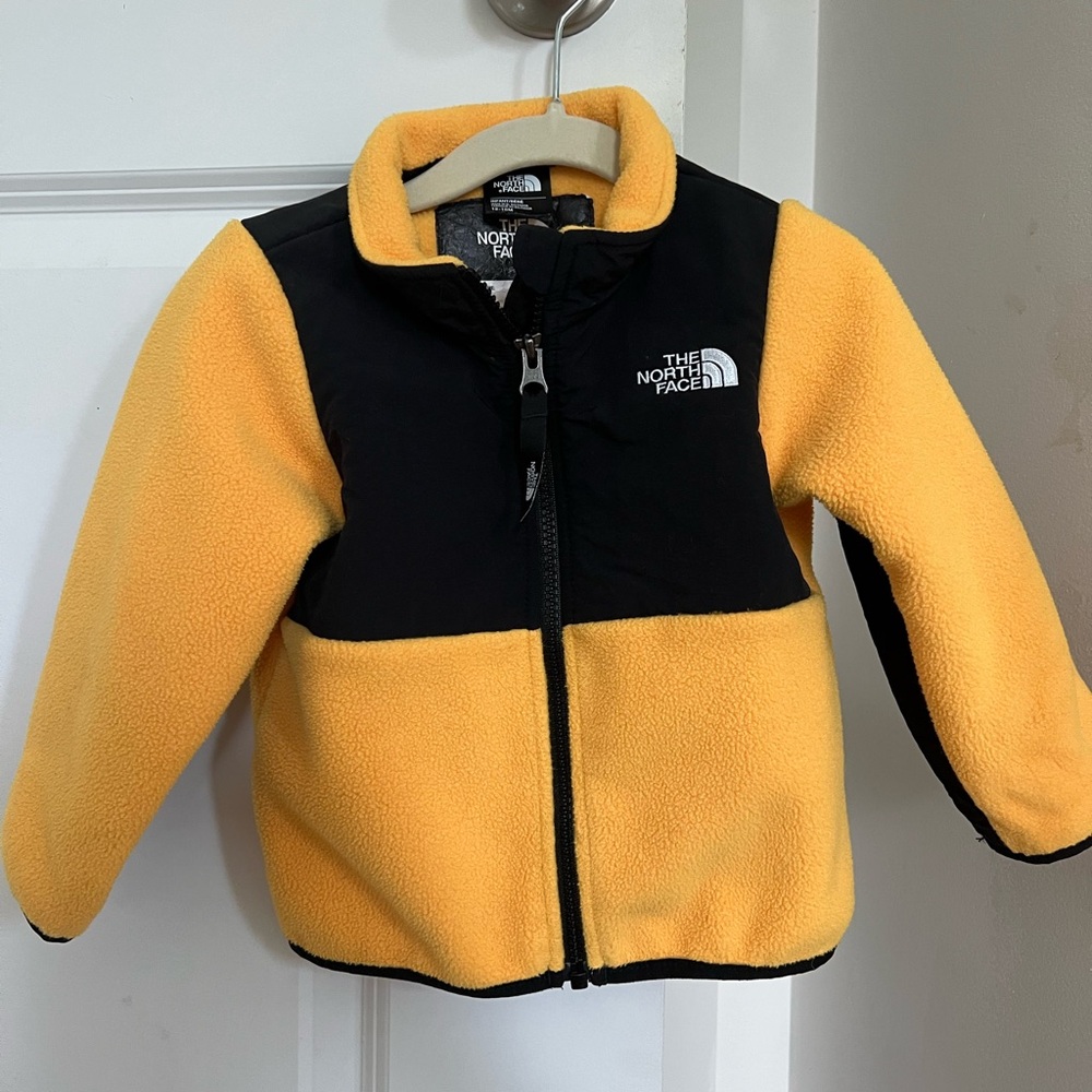 The North Face Yellow and Black Fleece Jacket